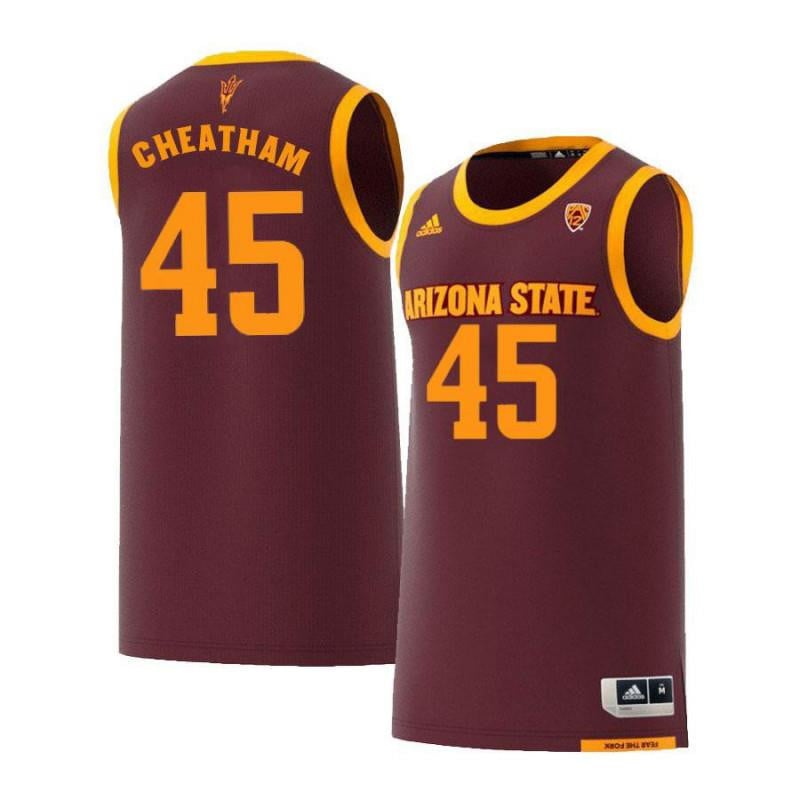 45 Zylan Cheatham Maroon Retro Arizona State Sun Devils NCAA Jersey Men's