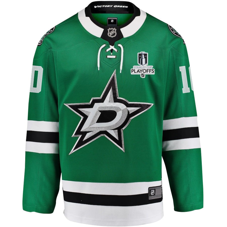 Ty Dellandrea 10 Dallas Stars 2024 Playoffs Patch Home Green NHL Jersey Men's