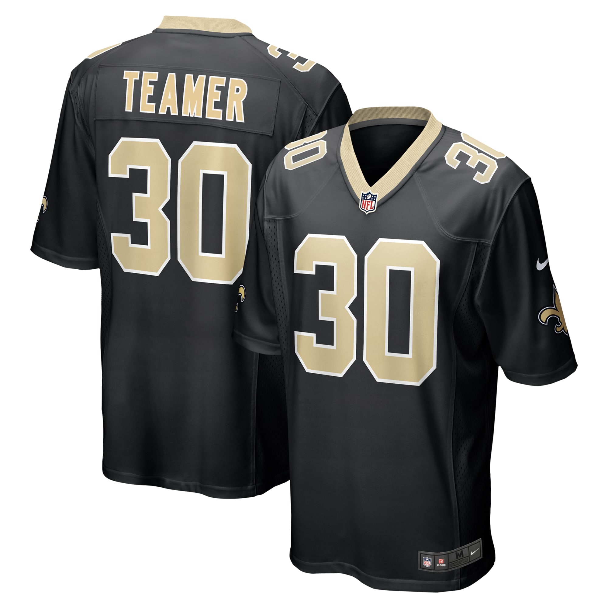 New Orleans Saints Roderic Teamer Black Game NFL Jersey Men's