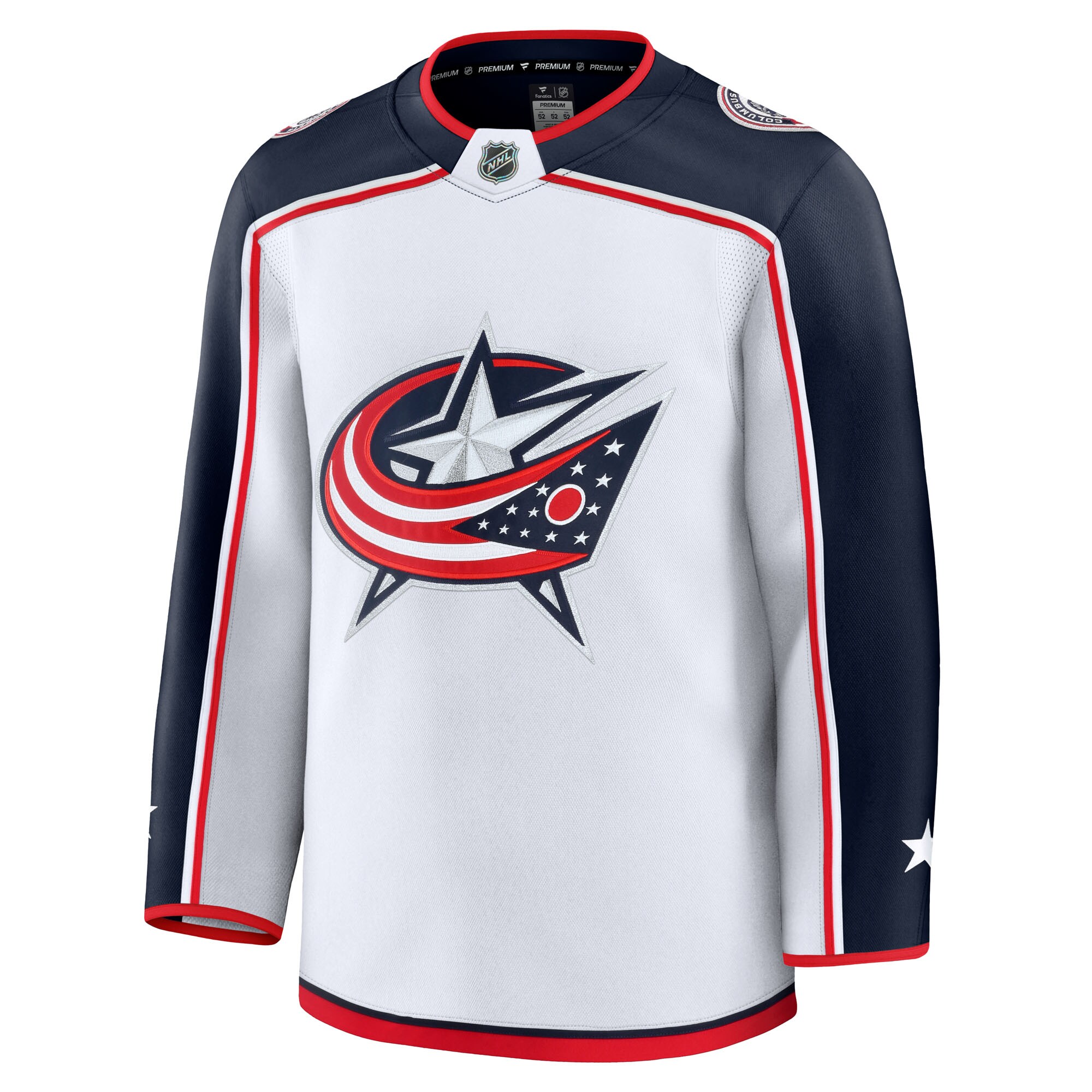 Columbus Blue Jackets White Away Premium NHL Jersey Men's