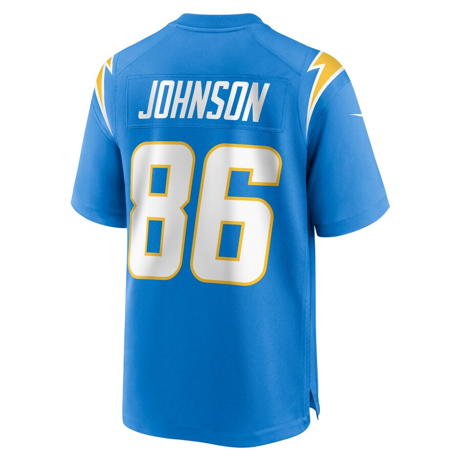 Cornelius Johnson 86 Los Angeles Chargers Team Game Powder Blue NFL Jersey Men's