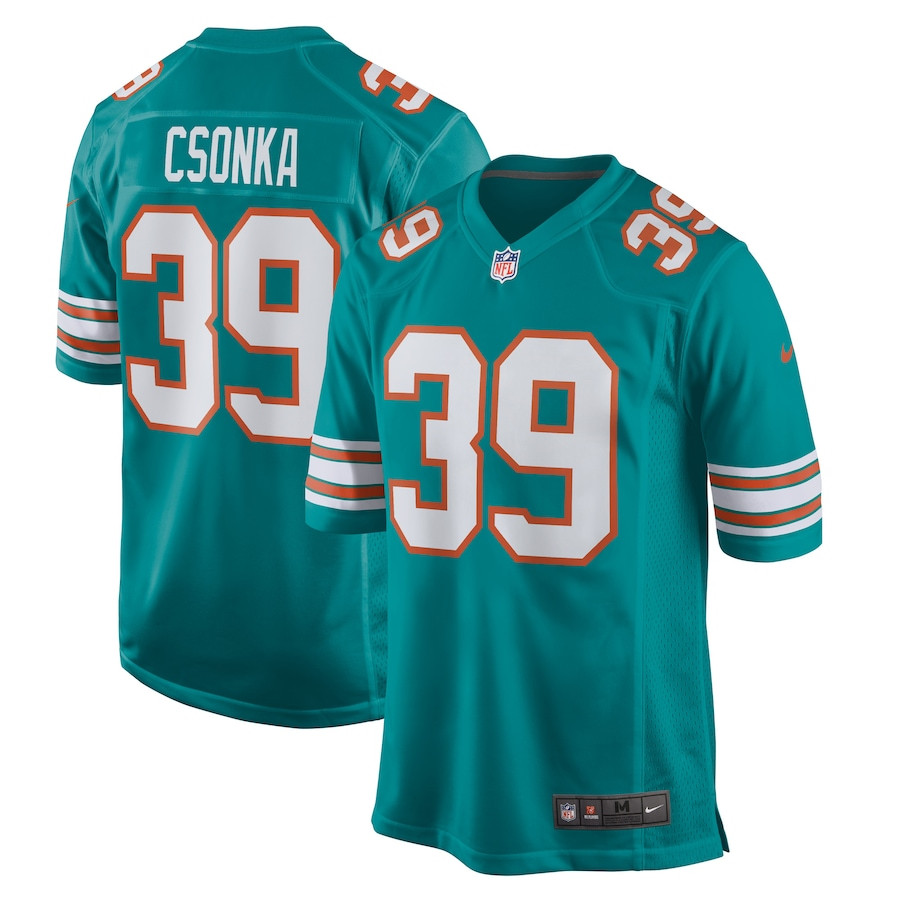 Larry Csonka 39 Miami Dolphins Retired Aqua NFL Jersey Men's