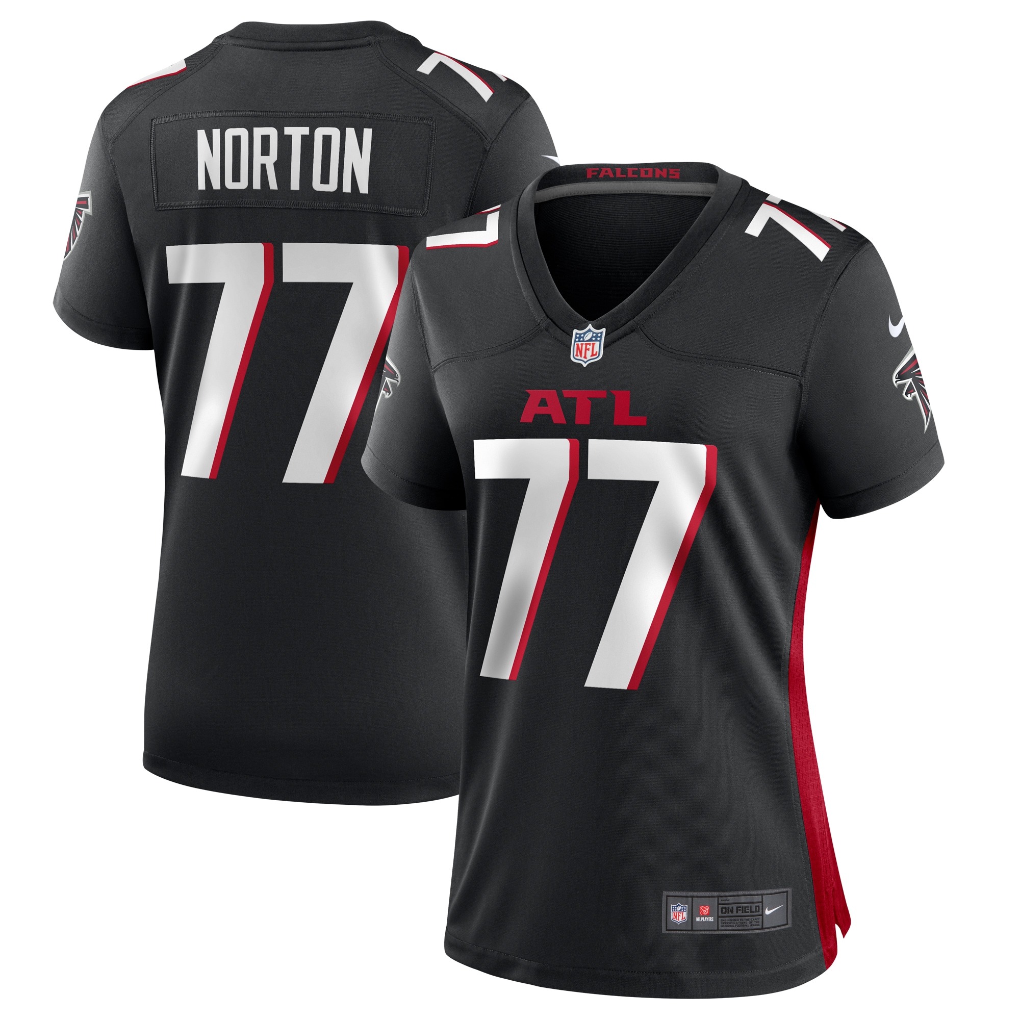 Atlanta Falcons Storm Norton Black Game NFL Jersey Women's
