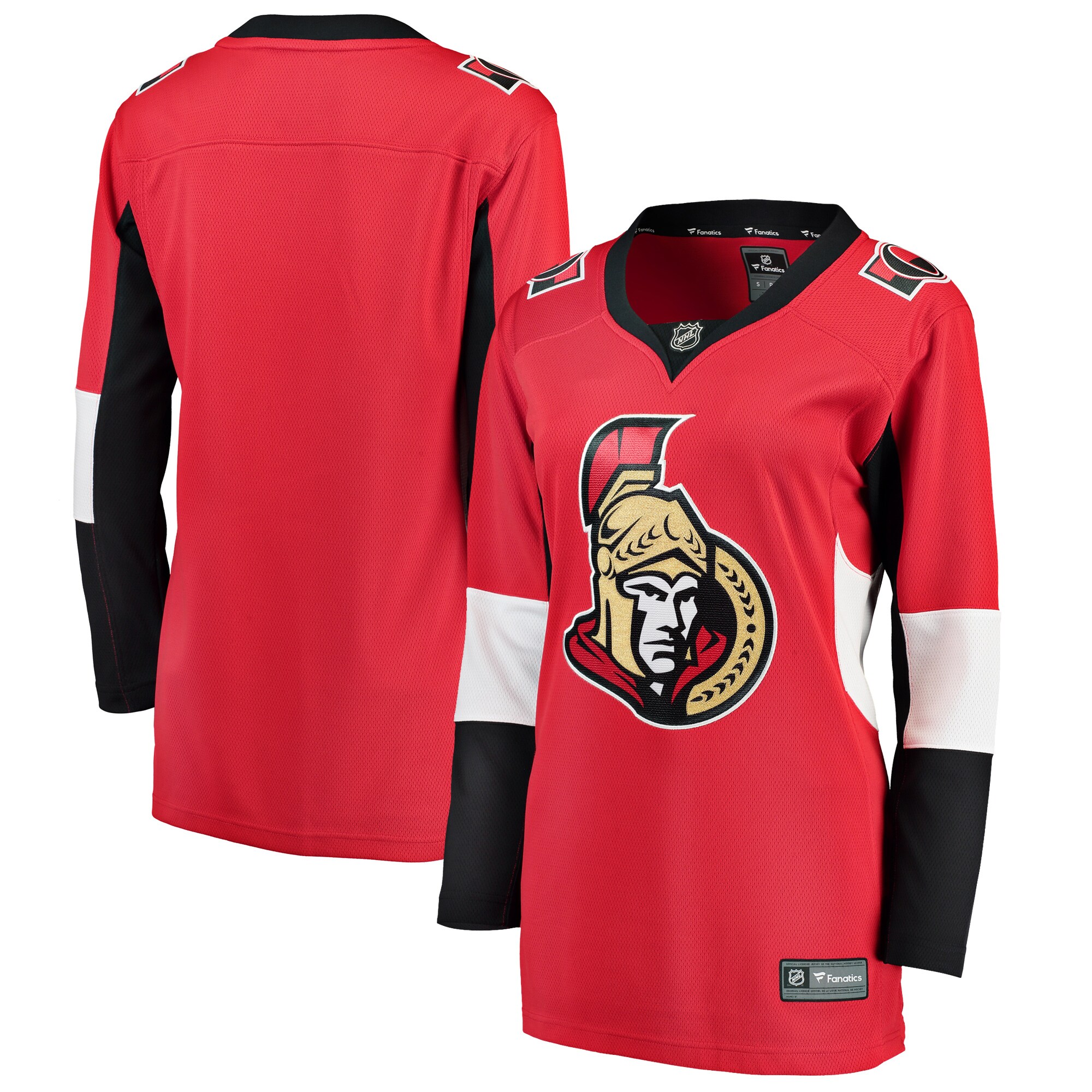 Ottawa Senators Red Breakaway Home Blank NHL Jersey Women's