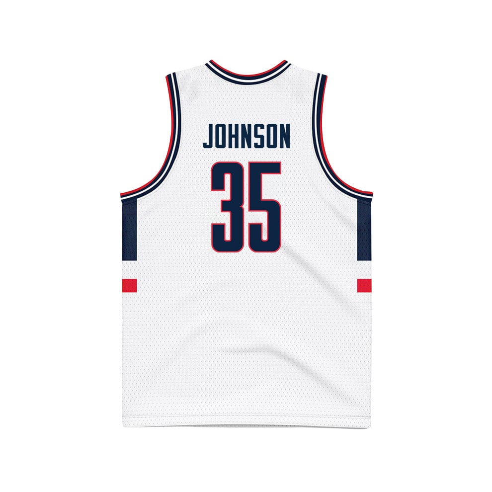 Samson Johnson 35 UConn Huskies 2024 National Champions Patch Unisex NCAA Jersey Unisex