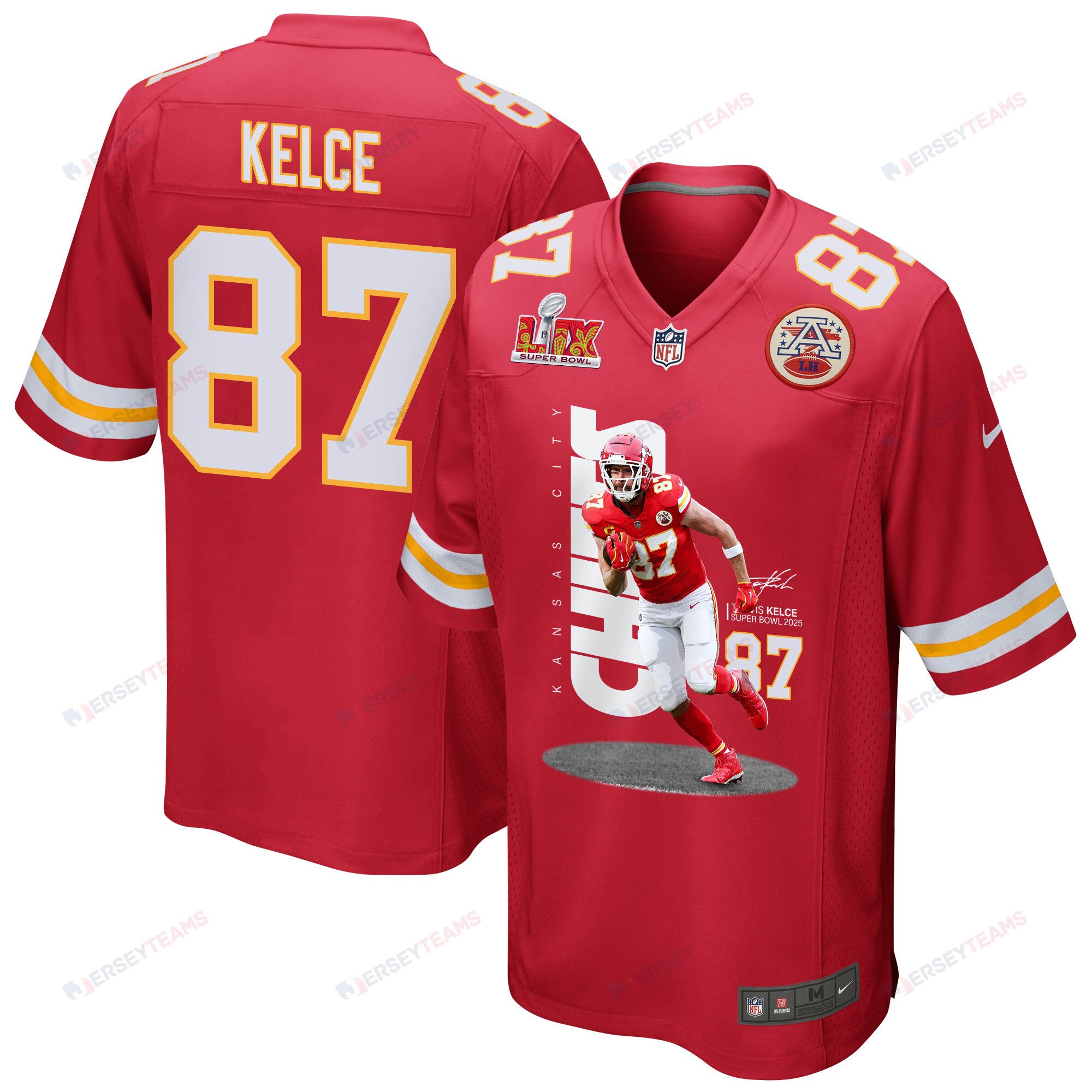 Travis Kelce 87 Kansas City Chiefs Big Yeti Game Red NFL Jersey Men's