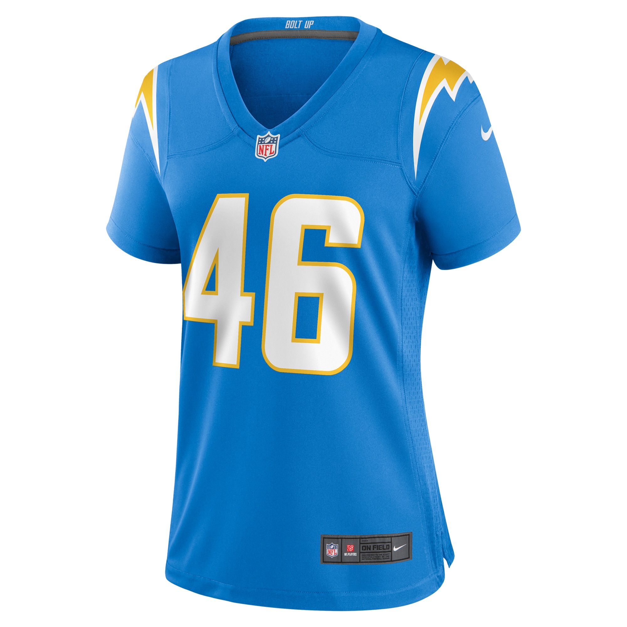 Los Angeles Chargers Praise Olatoke Powder Blue Team Game NFL Jersey Women's