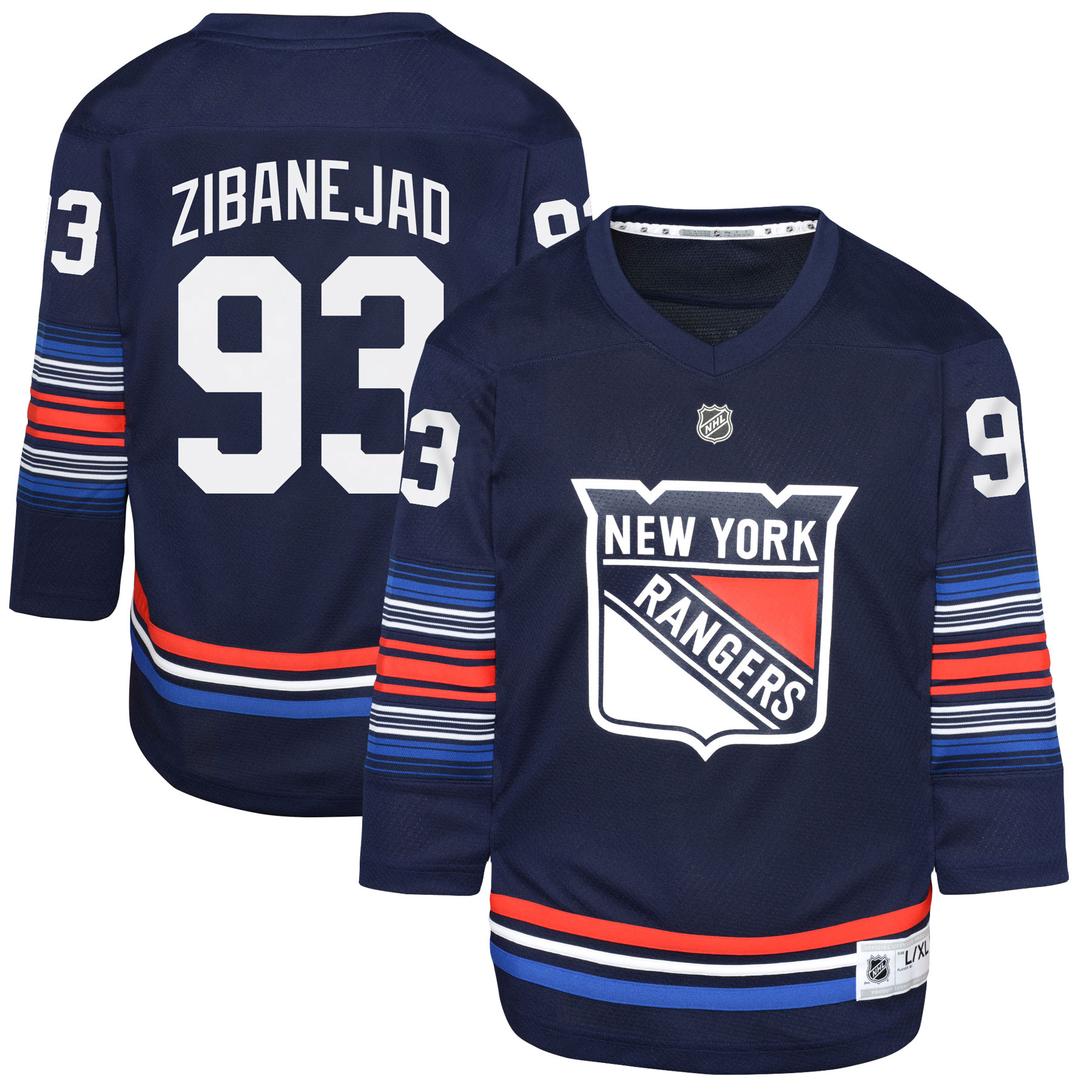 New York Rangers Mika Zibanejad Navy Alternate Player NHL Jersey Youth