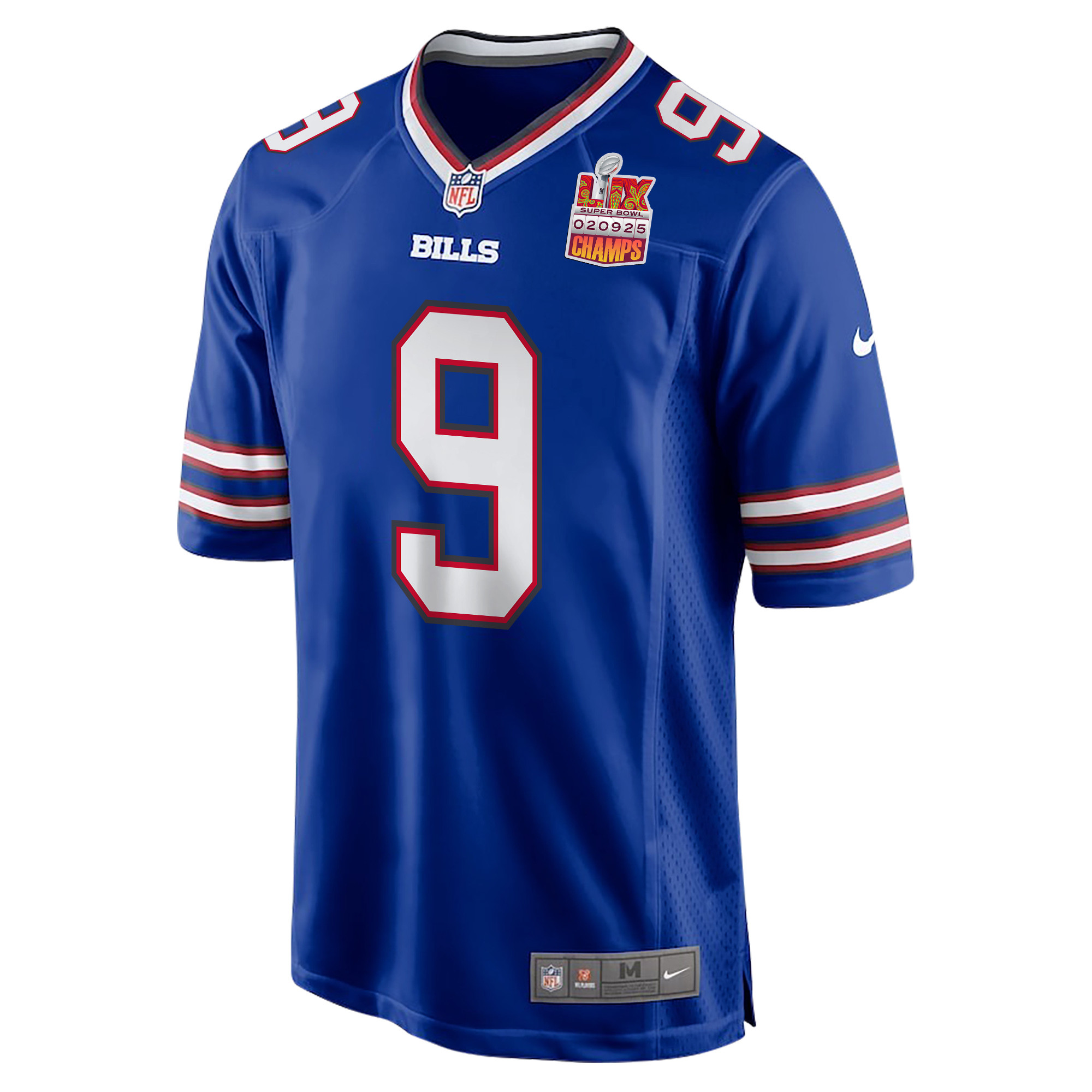 Taylor Rapp 9 Buffalo Bills Super Bowl LIX Champions Patch Game Royal NFL Jersey Men's