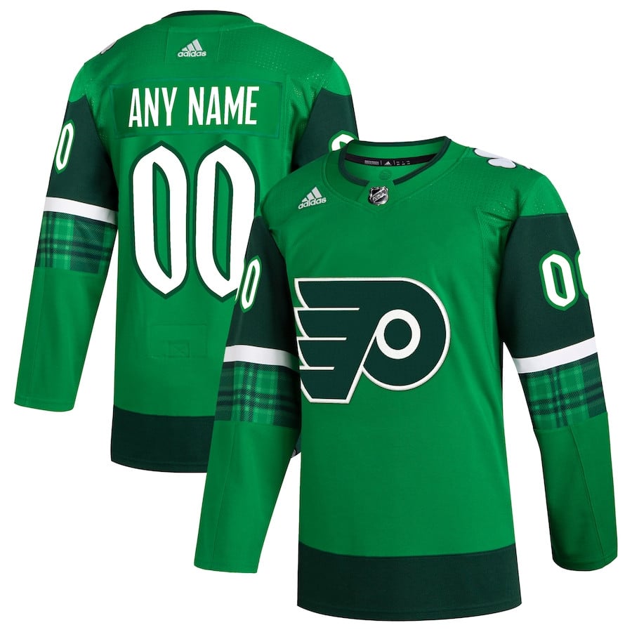 Philadelphia Flyers St. Patrick's Day Custom Kelly Green NHL Jersey Men's