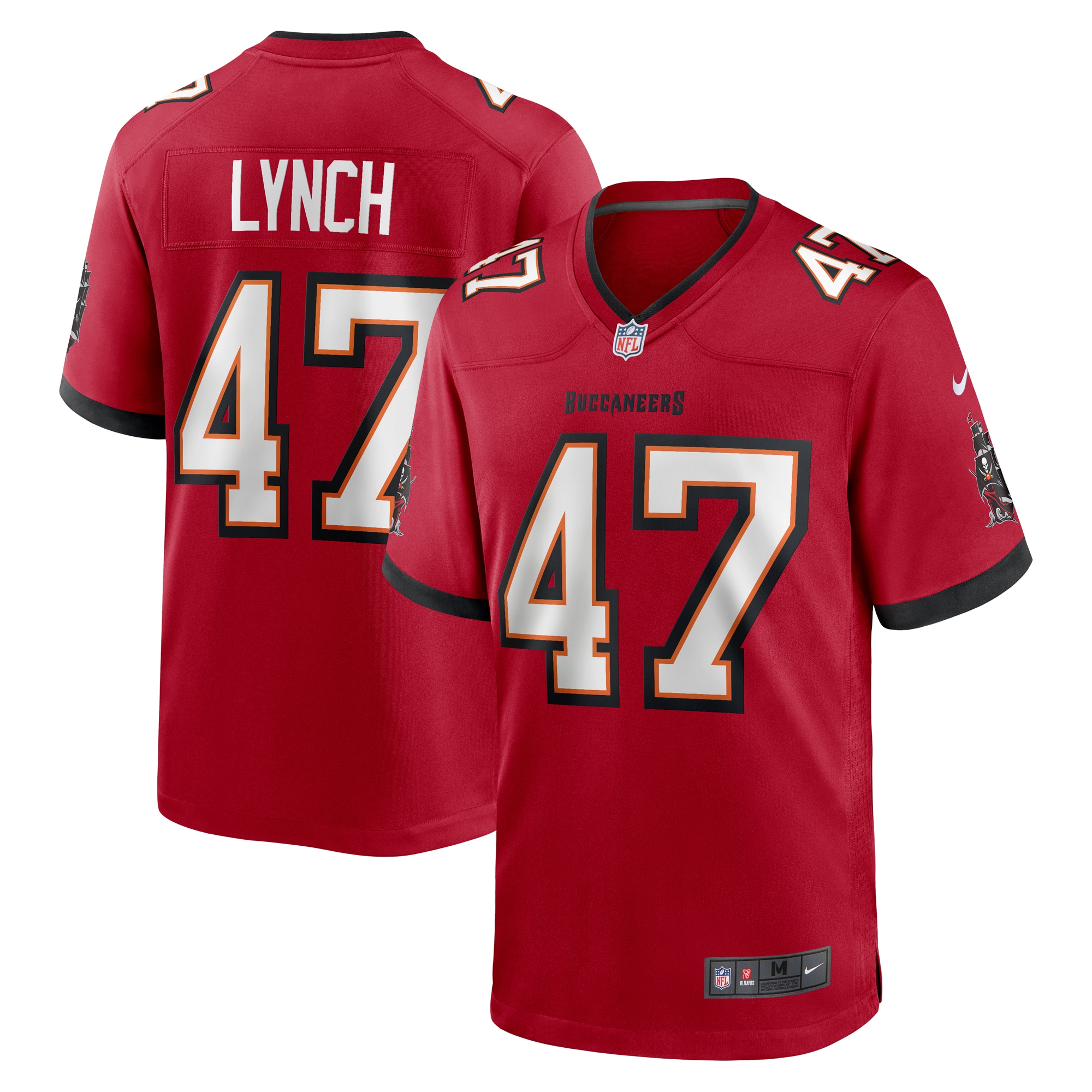 Tampa Bay Buccaneers John Lynch Red Retired Player Game NFL Jersey Men's