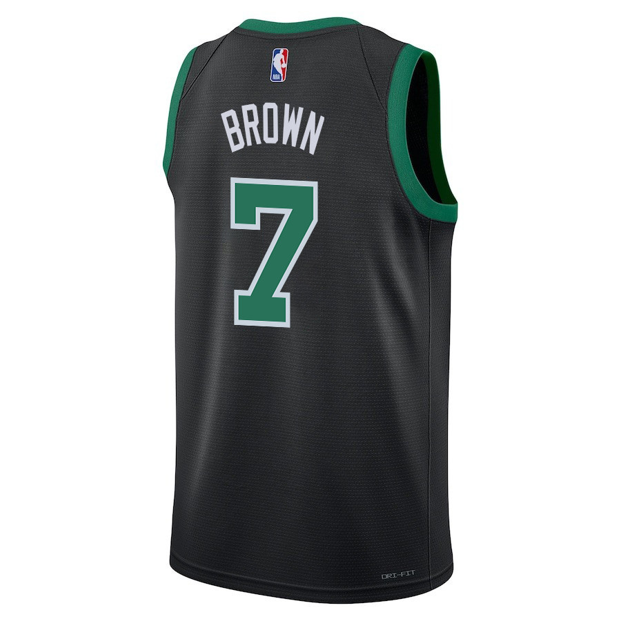 Jaylen Brown 7 Boston Celtics 2024 FINALS CHAMPIONS Swingman Statement Edition Black NBA Jersey Men's