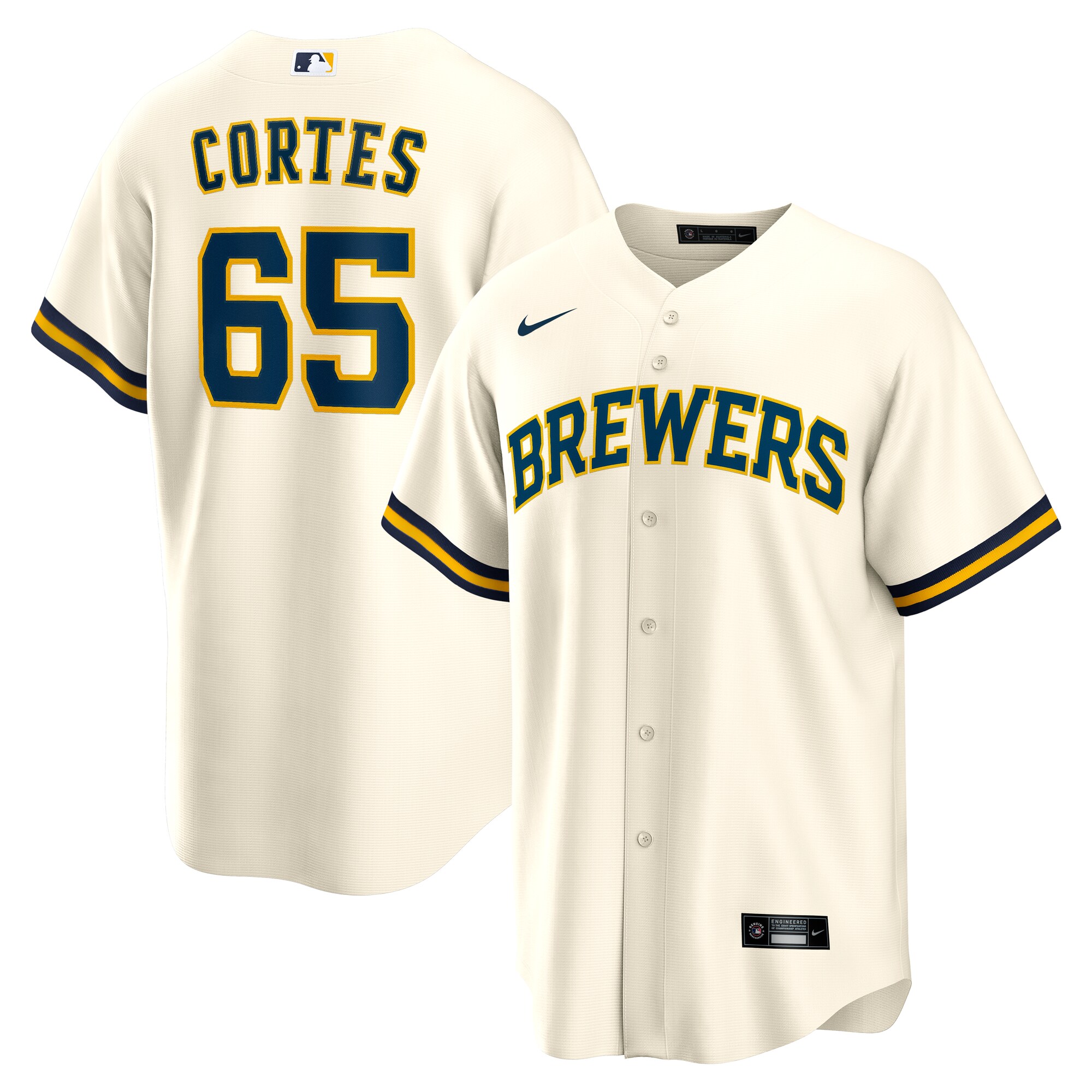 Milwaukee Brewers Nestor Cortes Cream Home MLB Jersey Men's