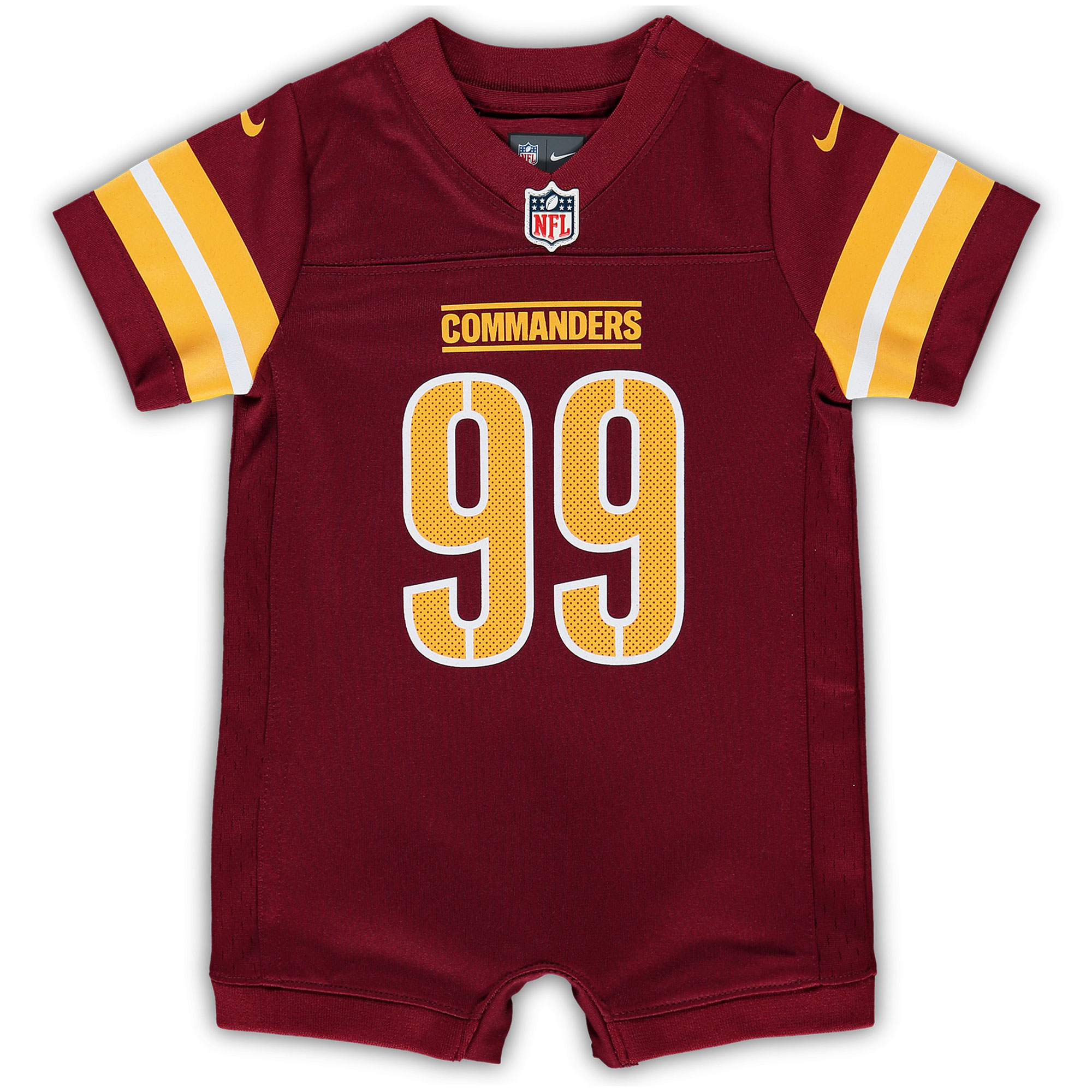 Newborn Infant Washington Commanders Chase Young Burgundy Game Romper NFL Jersey Men's