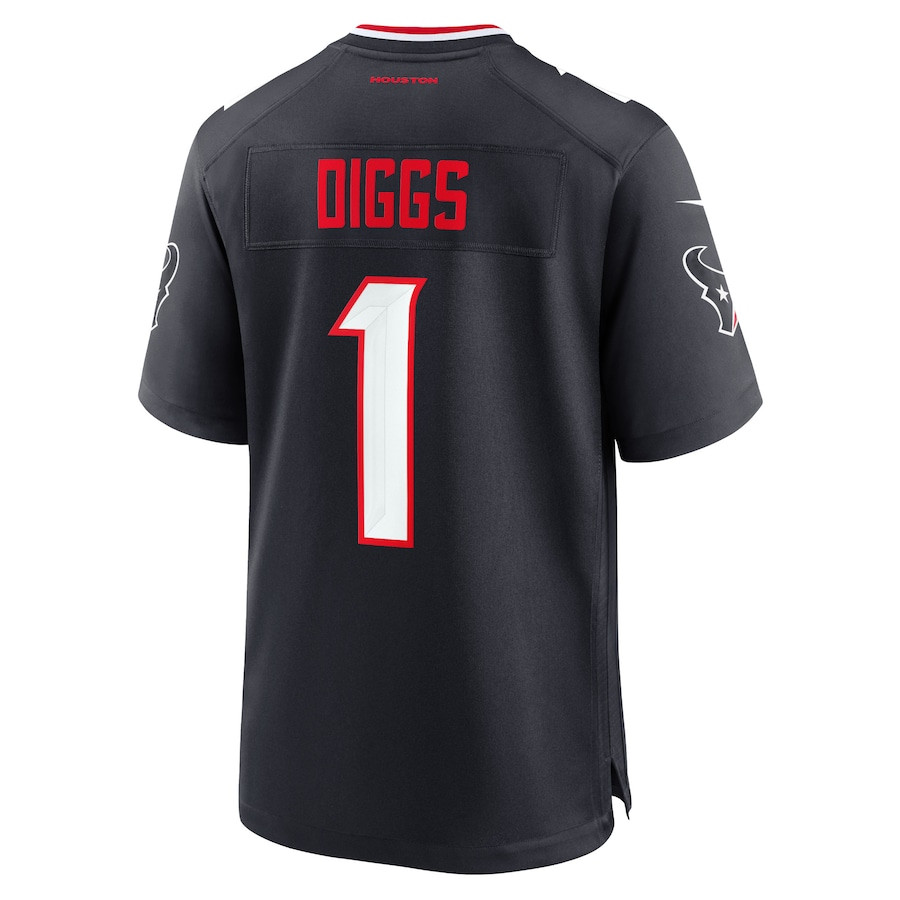 Stefon Diggs 1 Houston Texans Game Navy NFL Jersey Men's