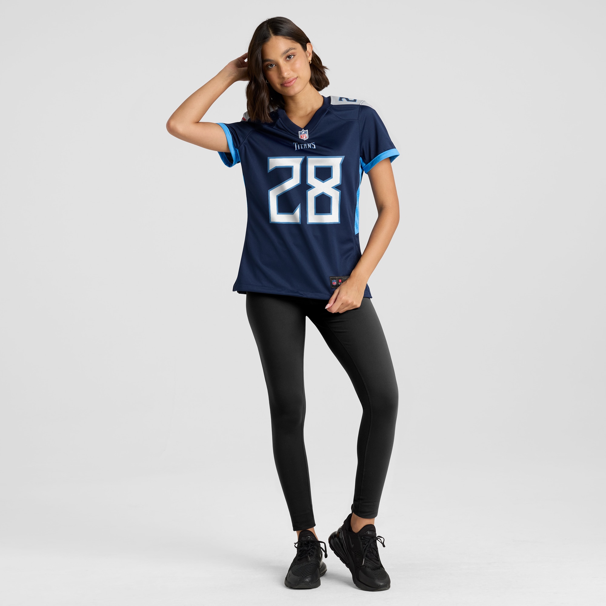Tennessee Titans Chris Johnson Navy Retired Player Game NFL Jersey Women's