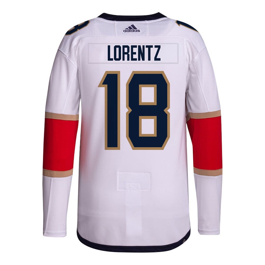 Steven Lorentz 18 Florida Panthers 2024 STANLEY CUP Final Away Breakaway White NHL Jersey Men's