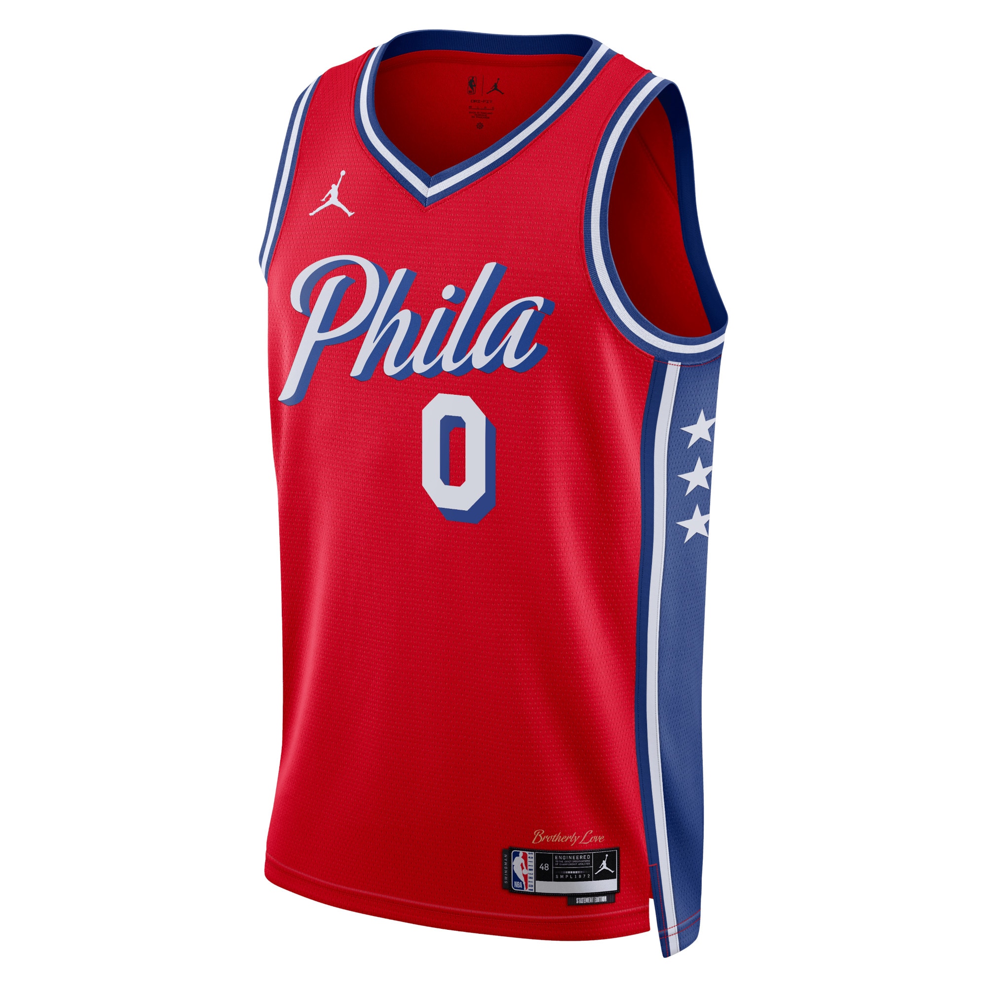 Philadelphia 76ers Jordan Statement Edition Swingman Red Tyrese Maxe Unisex NBA Jersey Unisex