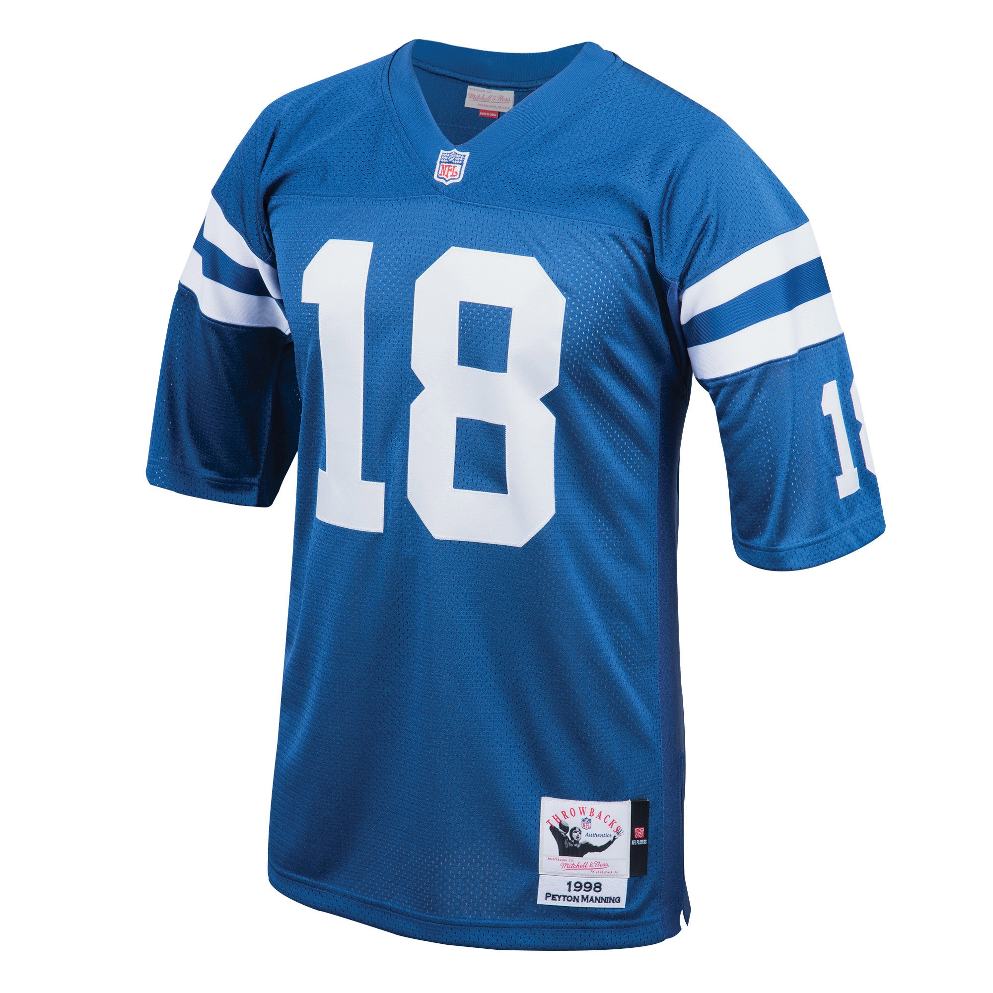 Indianapolis Colts 1998 Peyton Manning Mitchell Ness Royal Throwback Retired Player NFL Jersey Men's