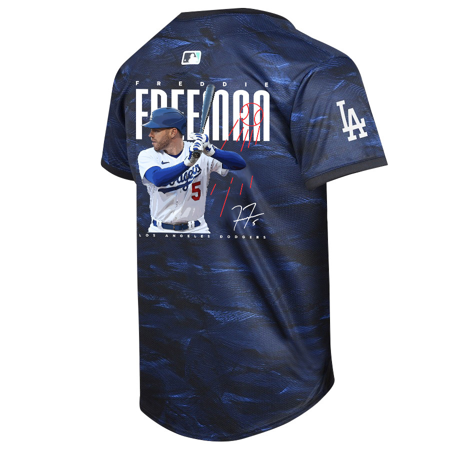 Freddie Freeman 5 Los Angeles Dodgers Signed Logo 2023 All Star Game Limited Player Royal MLB Jersey Youth
