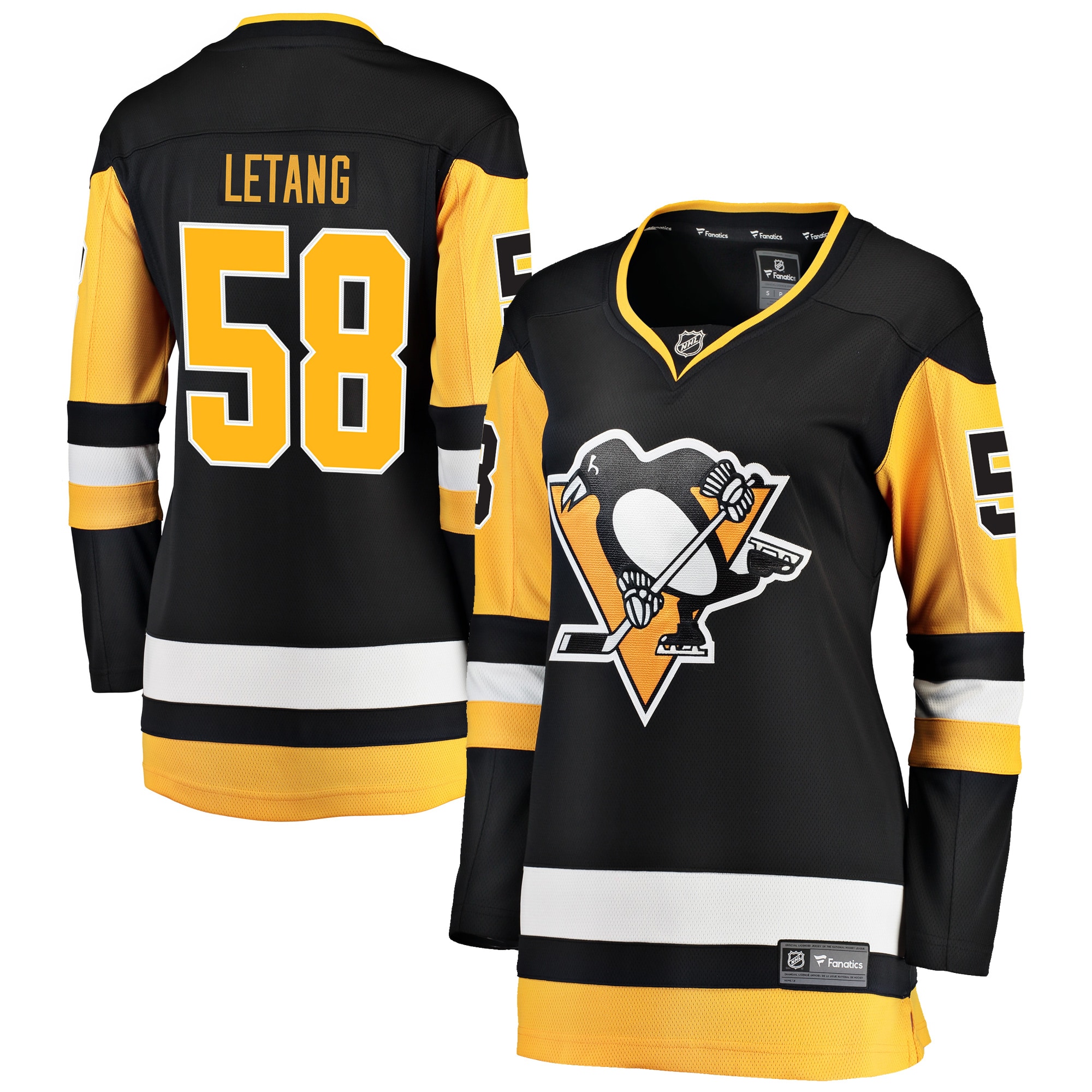 Pittsburgh Penguins Kris Letang Black Home Breakaway Player NHL Jersey Women's