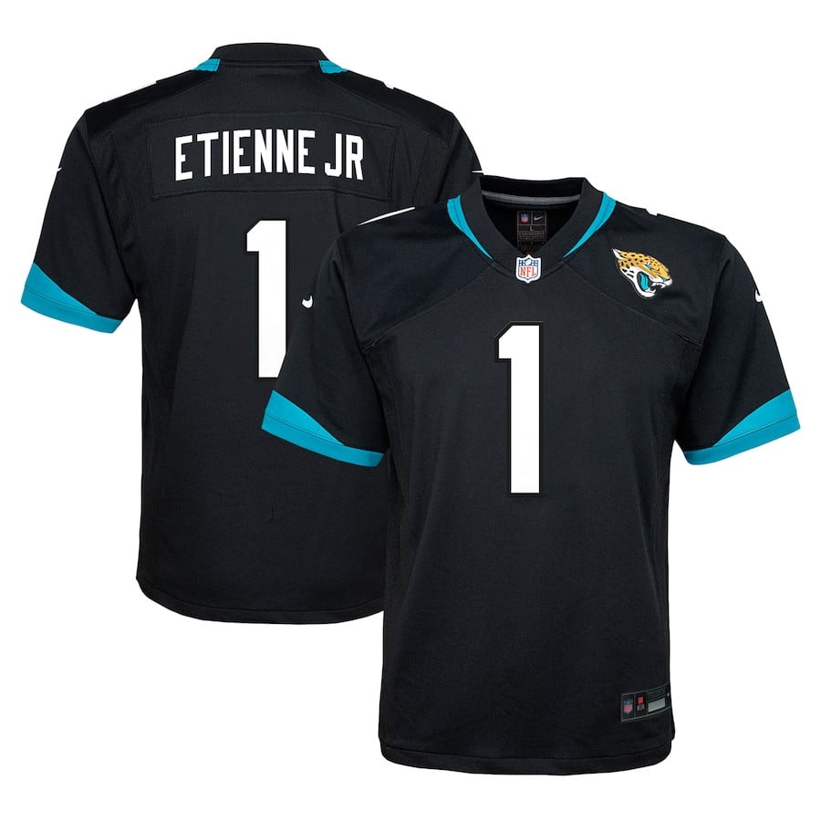 Travis Etienne 1 Jacksonville Jaguars Alternate Player Game Black NFL Jersey Youth