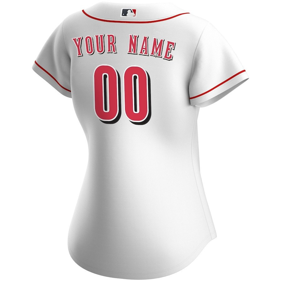 Cincinnati Reds Home Custom White MLB Jersey Women's