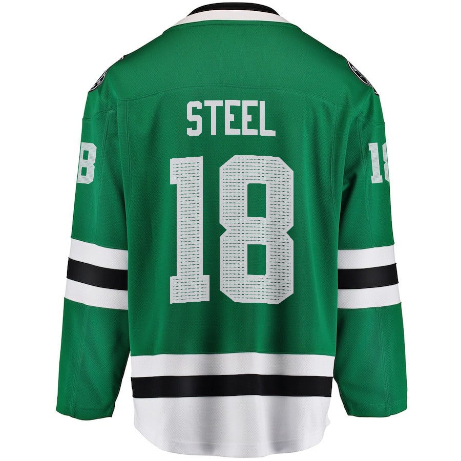 Sam Steel 18 Dallas Stars 2024 Playoffs Patch Home Green NHL Jersey Men's