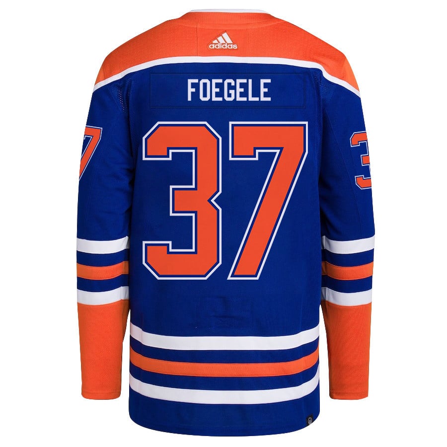 Warren Foegele 37 Edmonton Oilers 2024 Playoffs Patch Home Men NHL Jersey Men's