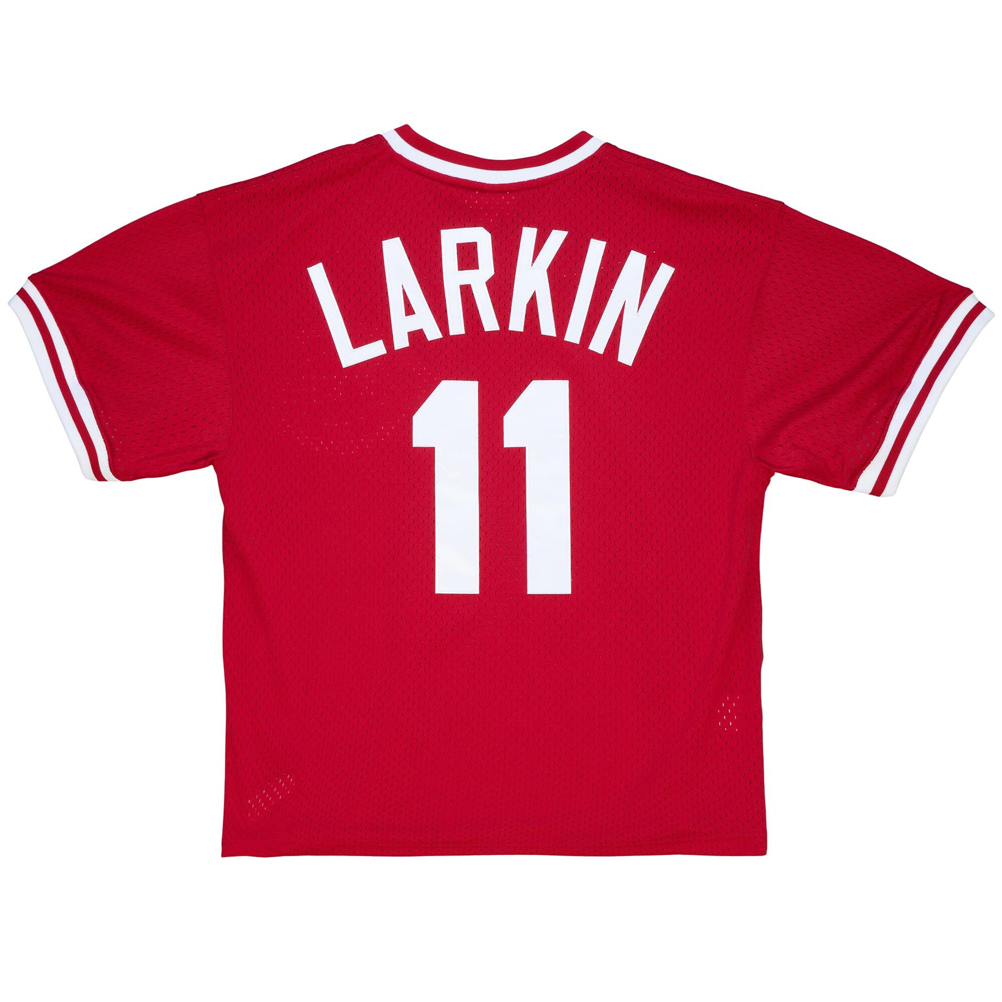 Cincinnati Reds Barry Larkin Mitchell Ness Red Cooperstown Collection Mesh Batting Practice MLB Jersey Youth