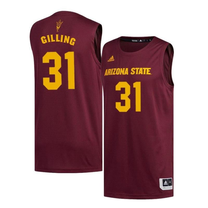 31 Jonathan Gilling Maroon Arizona State Sun Devils NCAA Jersey Men's