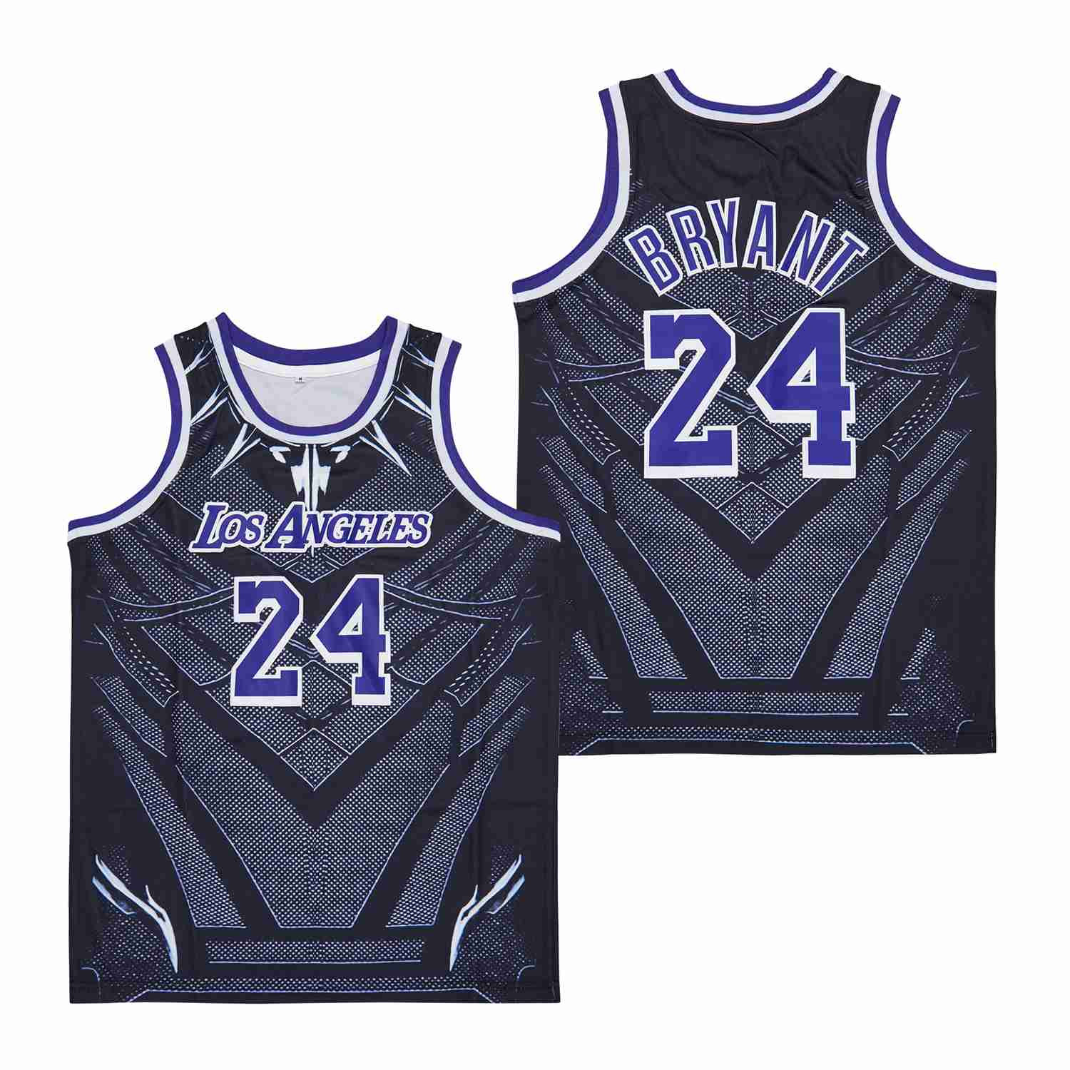 Kobe Bryant 24 Los Angeles Lakers Black Panther Pattern Swingman Black NBA Jersey Men's