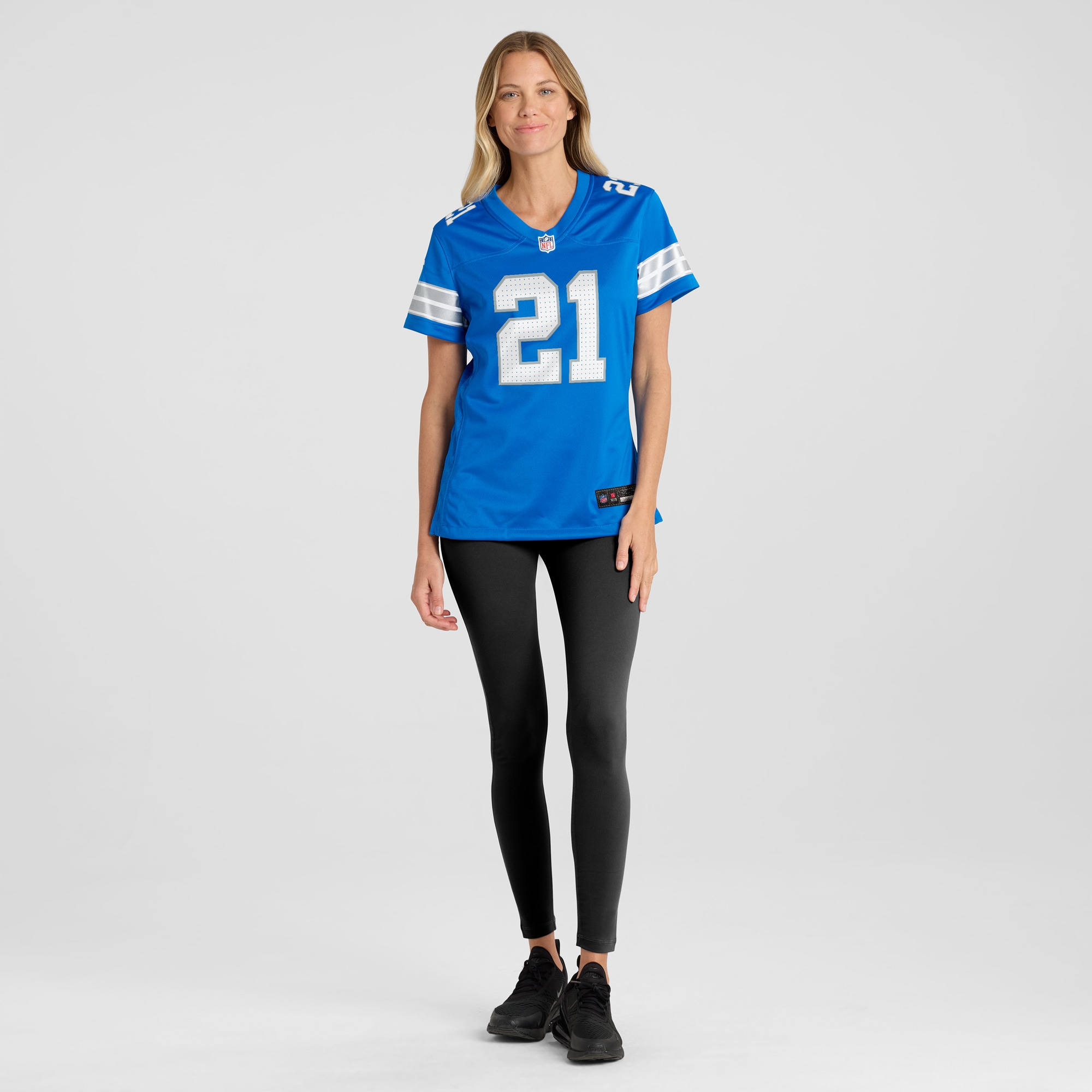 Detroit Lions Amik Robertson Blue Team Game NFL Jersey Women's