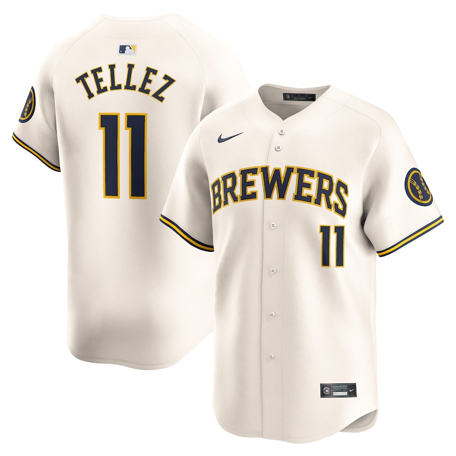 Rowdy Tellez 11 Milwaukee Brewers Home Limited Player Cream MLB Jersey Men's