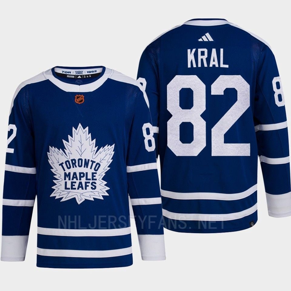 Toronto Maple Leafs 2022 Reverse Retro 2.0 Filip Kral 82 Blue Primegreen NHL Jersey Men's