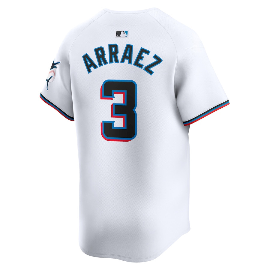 Luis Arraez 3 Miami Marlins Home Limited Player White MLB Jersey Men's