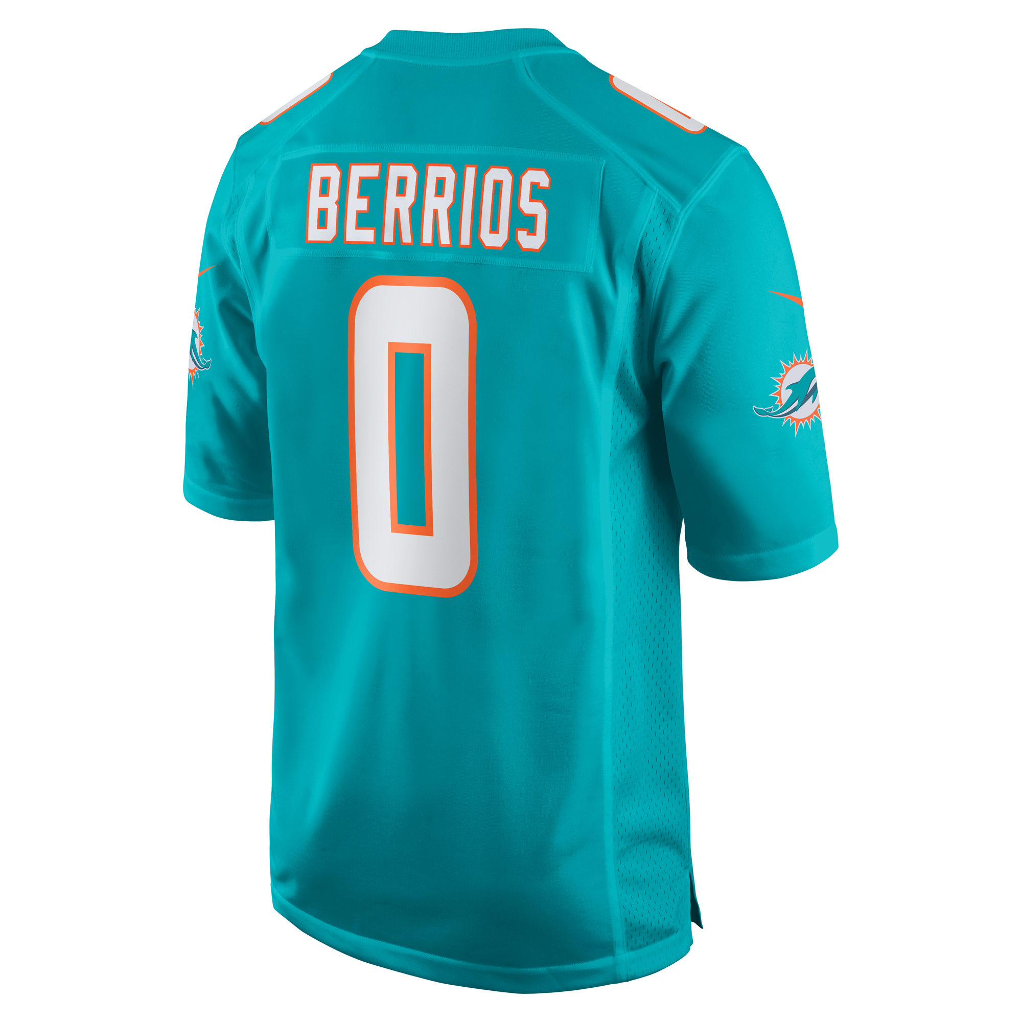 Miami Dolphins Braxton Berrios Aqua Game NFL Jersey Men's