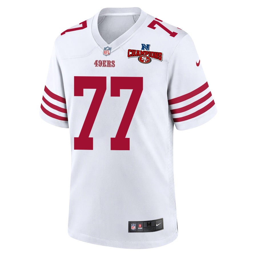 Alfredo Gutierrez 77 San Francisco 49ers NFC Champions Patch Game White NFL Jersey Men's
