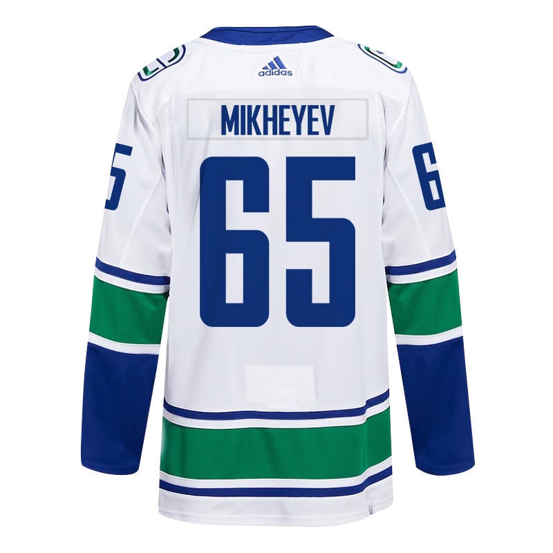 Ilya Mikheyev 65 Vancouver Canucks 2024 Playoffs Patch Away White NHL Jersey Men's