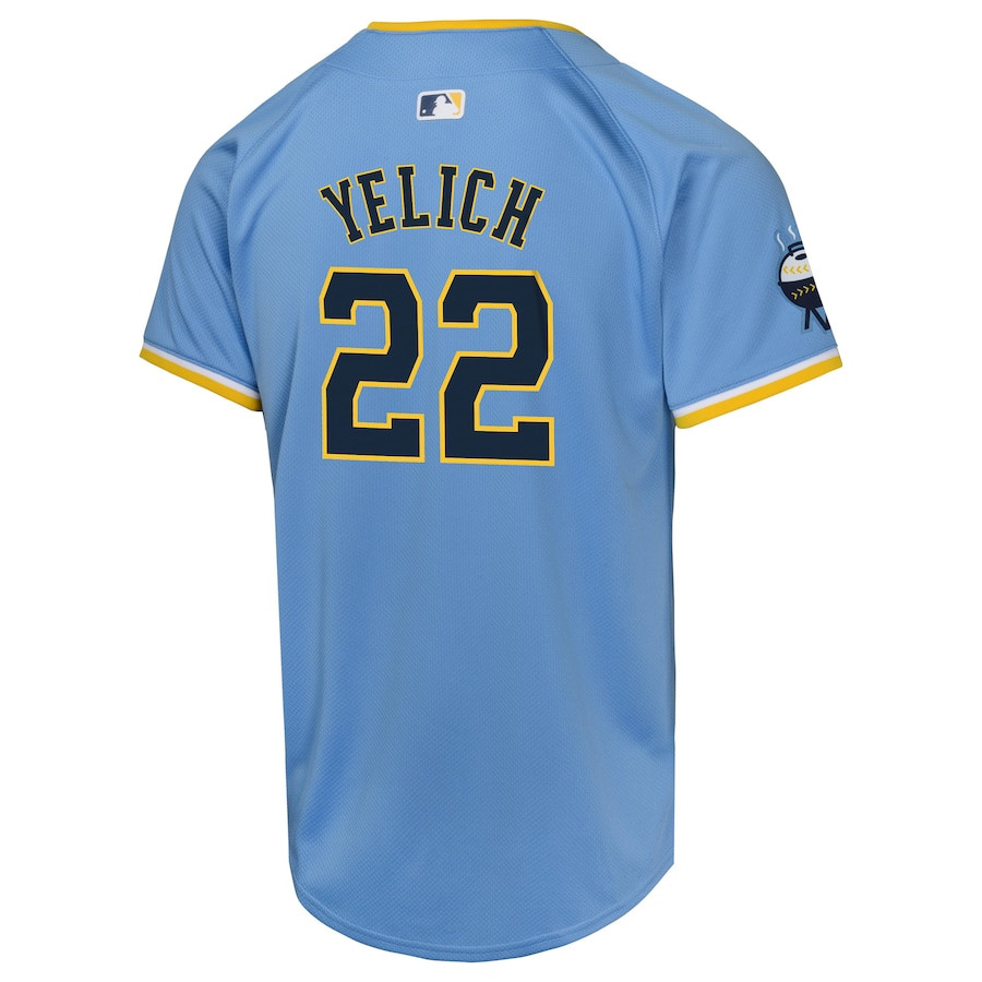 Christian Yelich 22 Milwaukee Brewers City Connect Limited Powder Blue MLB Jersey Youth