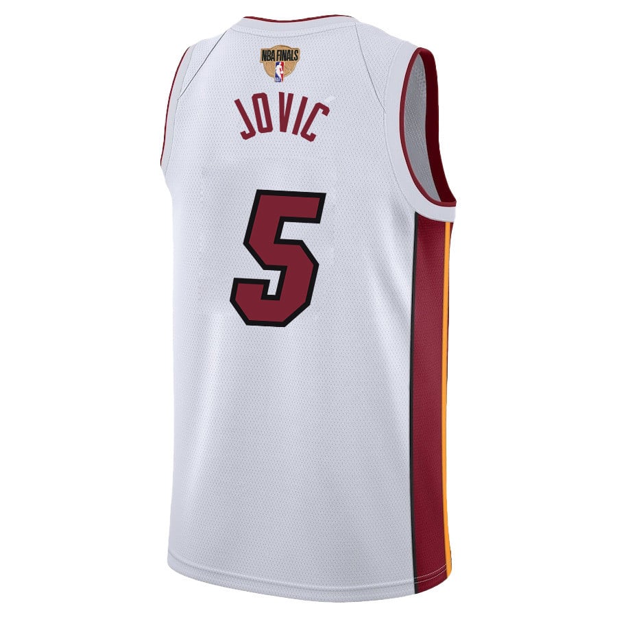 Nikola Jovic 5 Miami Heat Final Champions 2023 Swingman White NBA Jersey Men's