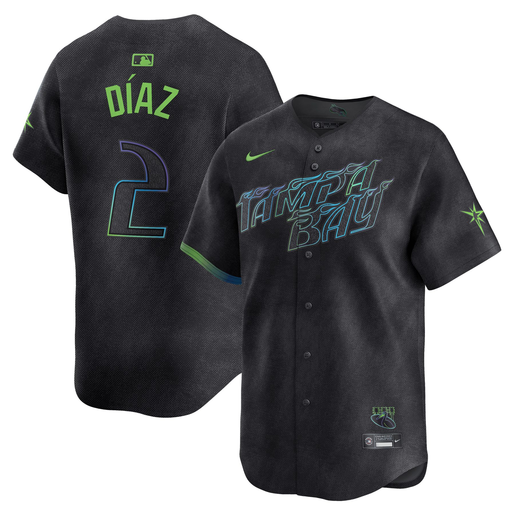 Yandy Diaz 2 Tampa Bay Rays 2024 City Connect Limited Charcoal MLB Jersey Men's