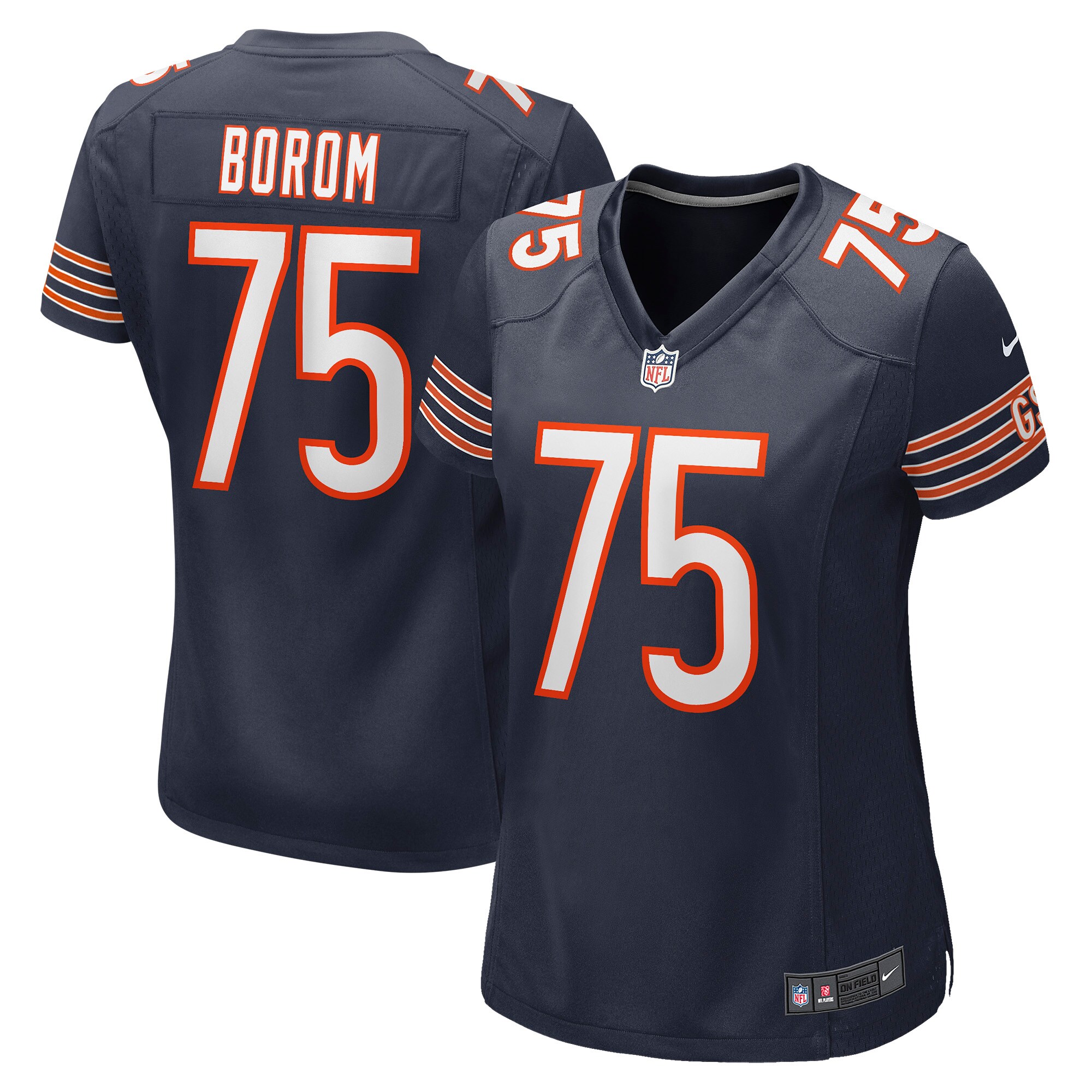 Chicago Bears Larry Borom Navy Game NFL Jersey Women's