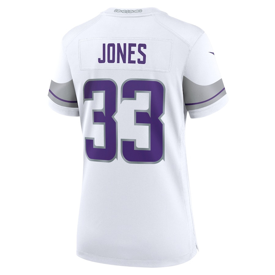 Aaron Jones 33 Minnesota Vikings Alternate Game White NFL Jersey Women's