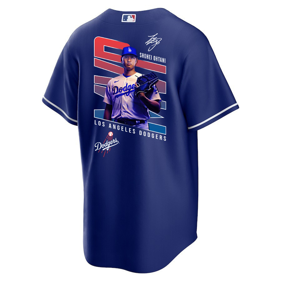 Shohei Ohtani 17 Los Angeles Dodgers Signed MVP 2023 Alternate Royal MLB Jersey Men's