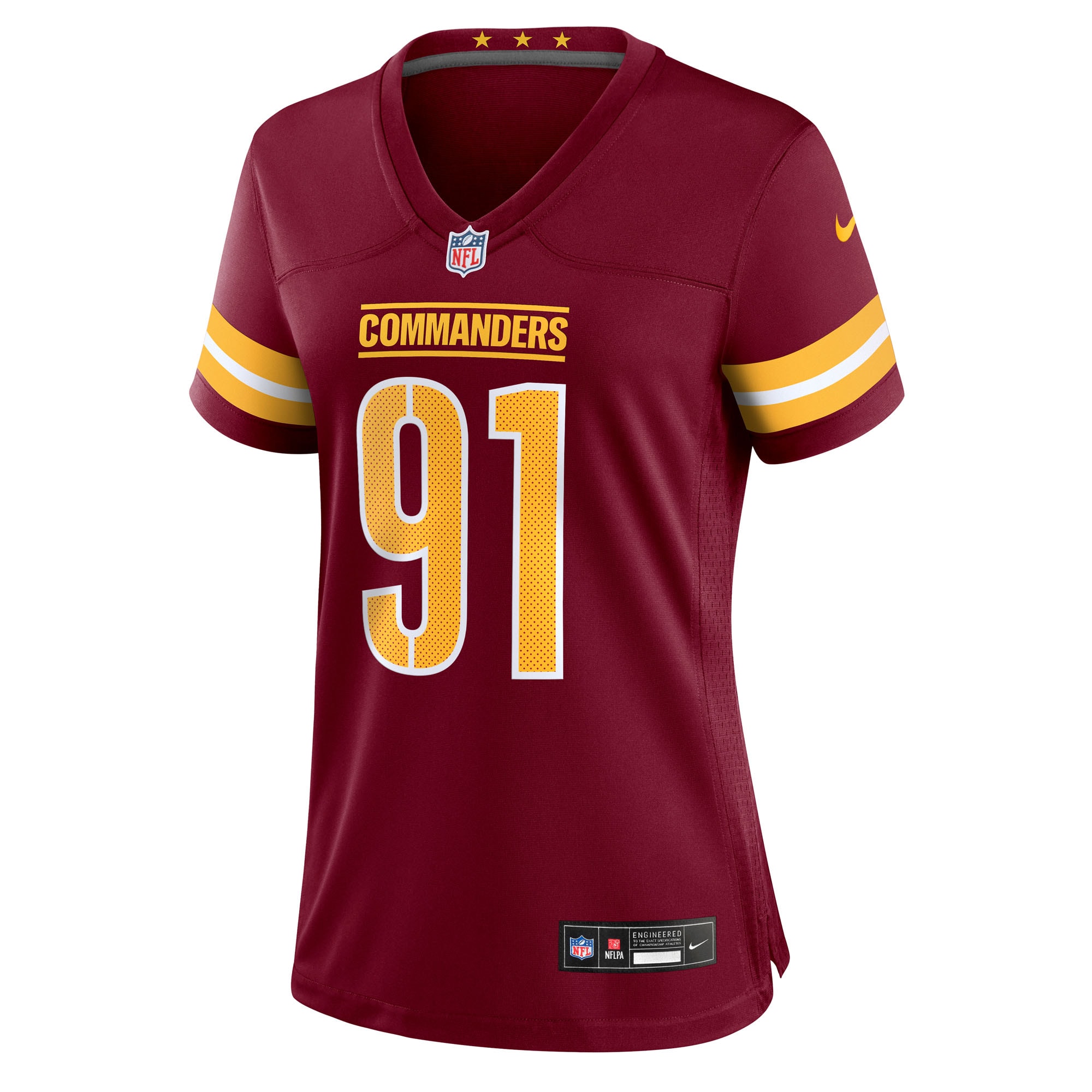 Washington Commanders Carl Davis Jr. Burgundy Team Game NFL Jersey Women's