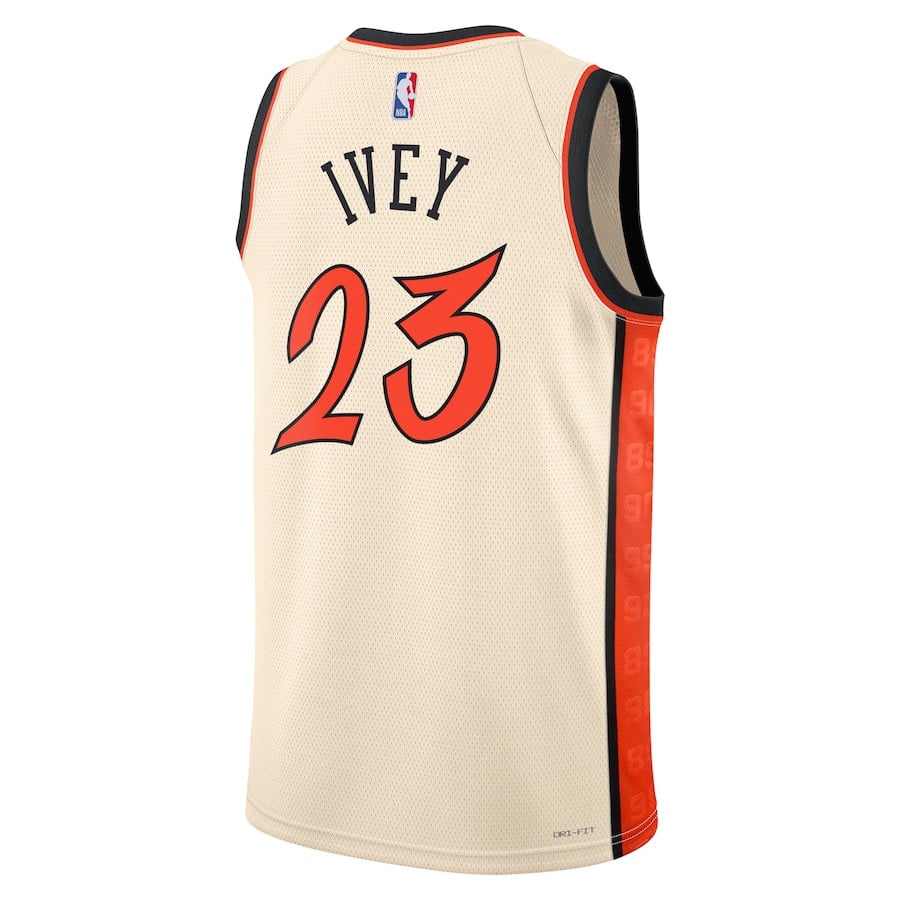 Jaden Ivey 23 Detroit Pistons Unisex 2024/25 Swingman Player City Edition Cream NBA Jersey Unisex