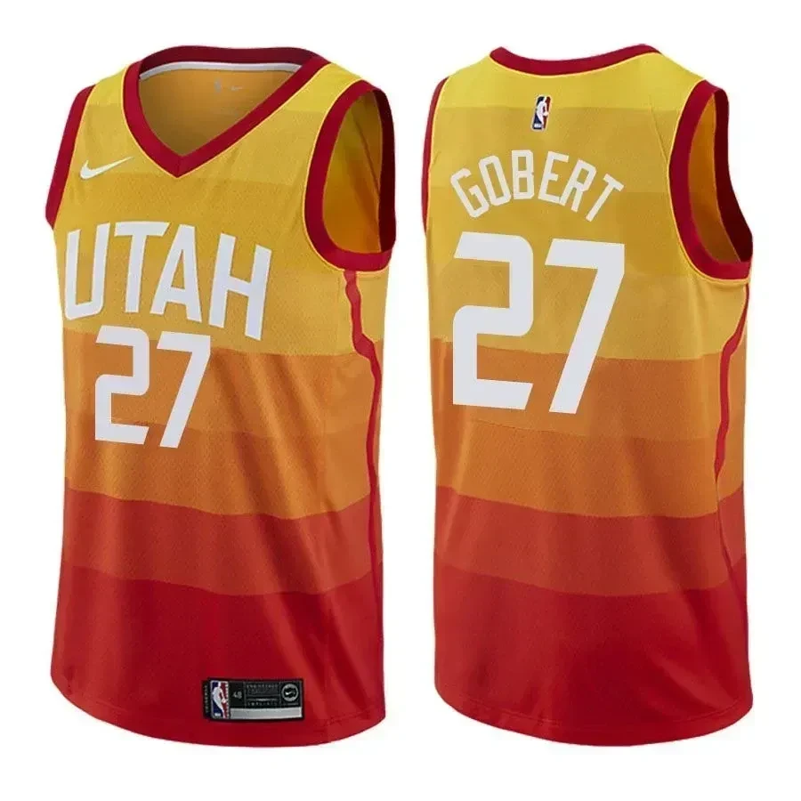 Utah Jazz Rudy Gobert 27 City Edition Gold NBA Jersey Men's