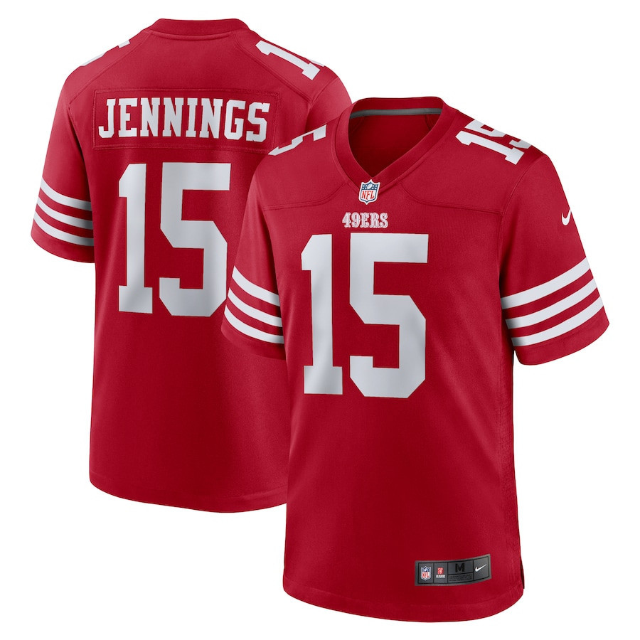 Jauan Jennings 15 San Francisco 49ers Game Scarlet NFL Jersey Men's