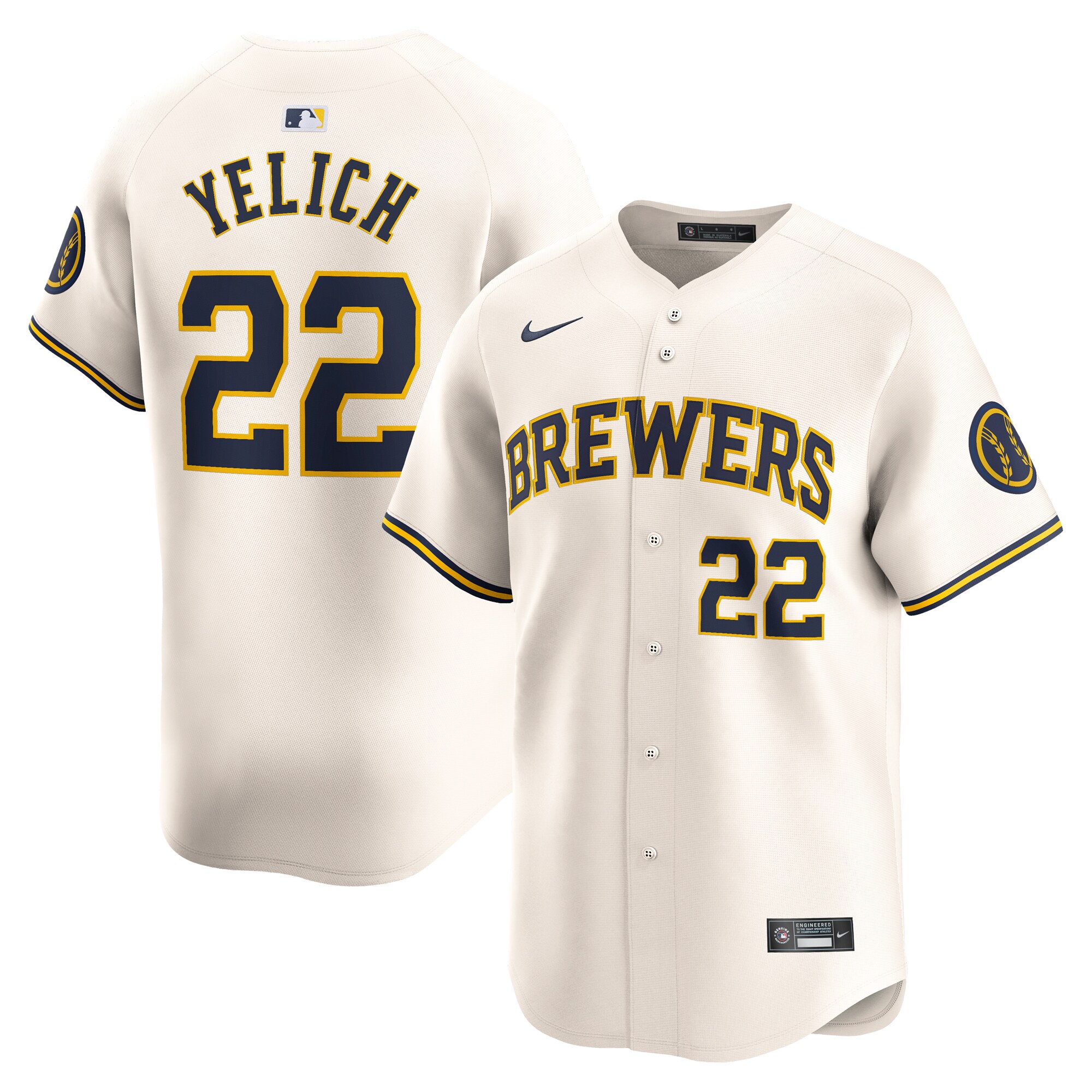 Milwaukee Brewers Christian Yelich Cream Home Limited Player MLB Jersey Youth